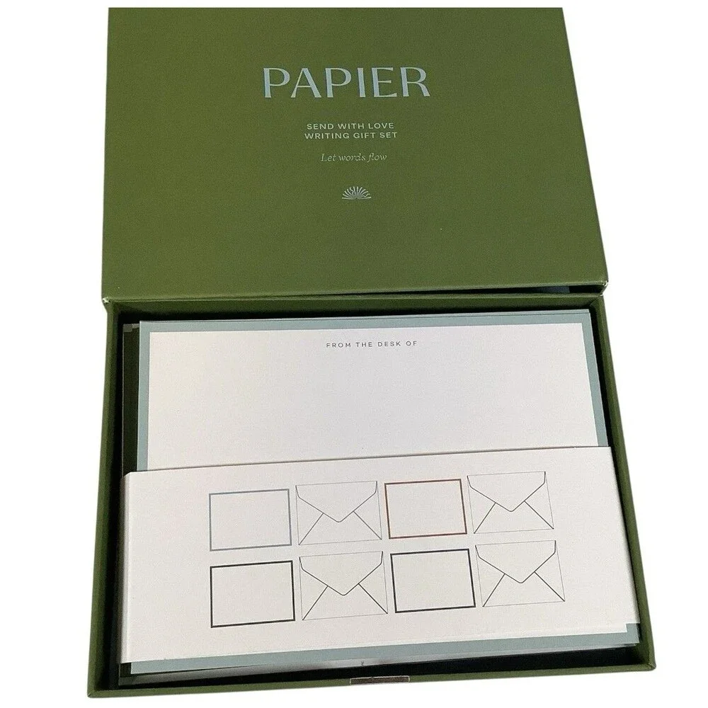 Papier Writing Notecard Set Includes Fountain Pen 16 Notecards Envelopes Seals